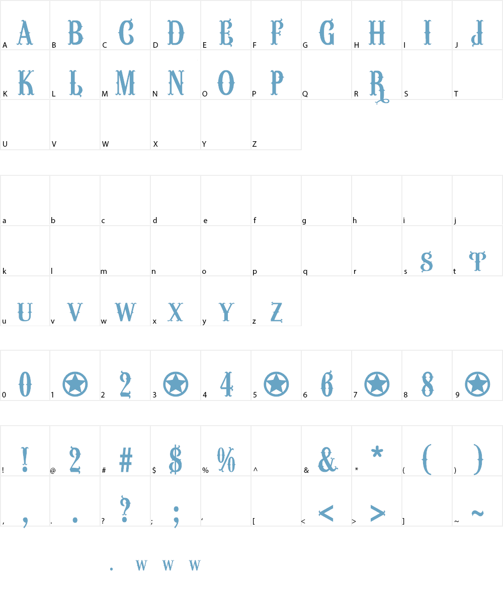 Wacamóler Caps Font Character
